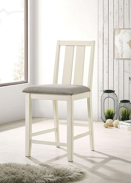 WILSONVILLE Counter Ht. Chair (2/CTN), Antique White/Gray Half Price Furniture