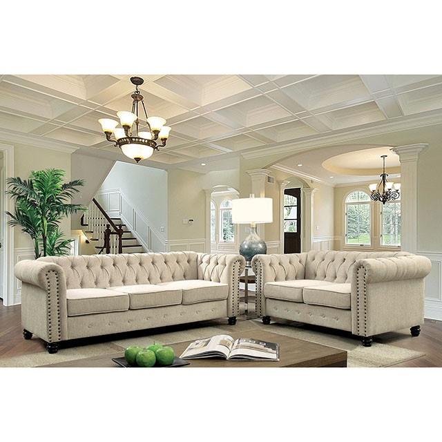 Winifred Ivory Love Seat Half Price Furniture