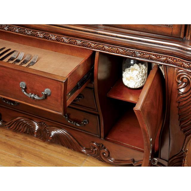 WYNDMERE Cherry Hutch & Buffet (Touch Lights) Half Price Furniture