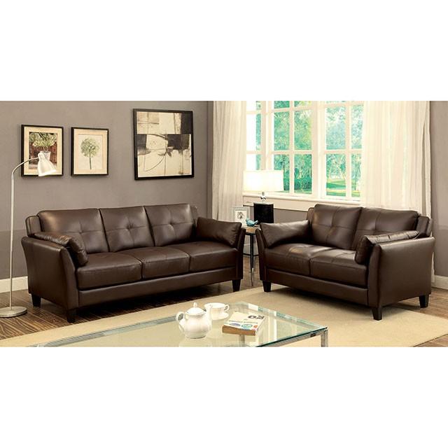 YSABEL Brown Love Seat, Brown (K/D) Half Price Furniture