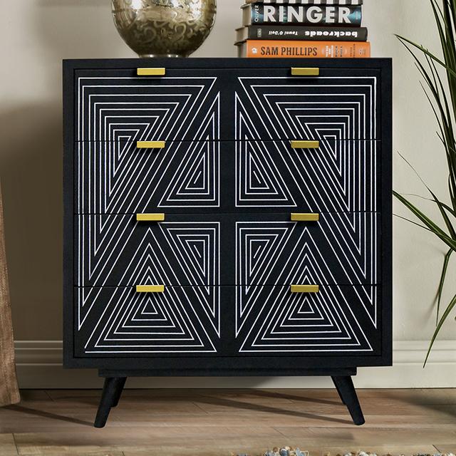 ZAHARA Chest, Black Half Price Furniture