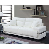 ZIBAK White/Chrome Sofa, White Half Price Furniture