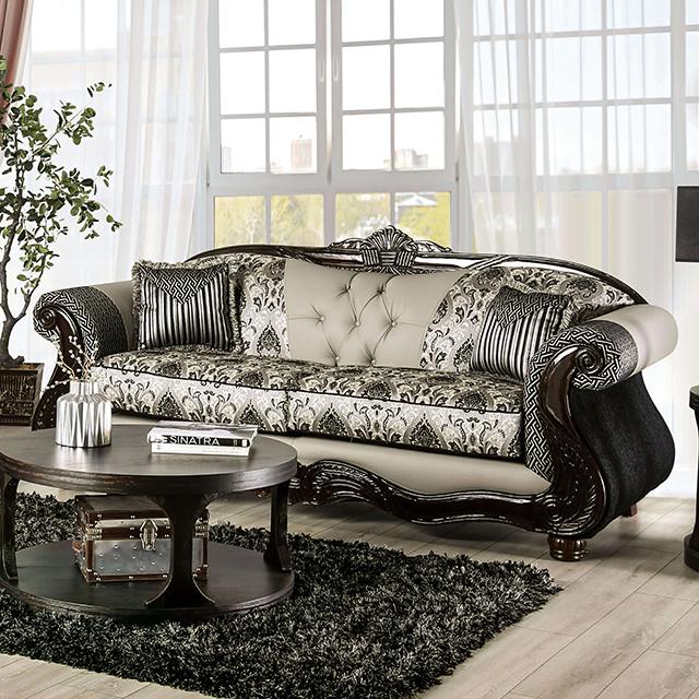 CRESPIGNANO Sofa, Black/Gray Half Price Furniture