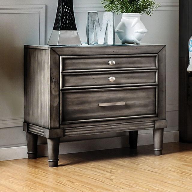 DAPHNE Gray Night Stand Half Price Furniture