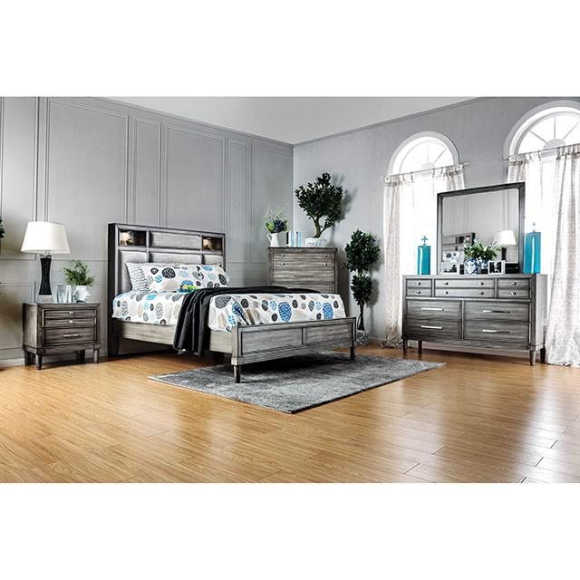 DAPHNE Gray Cal.King Bed Half Price Furniture