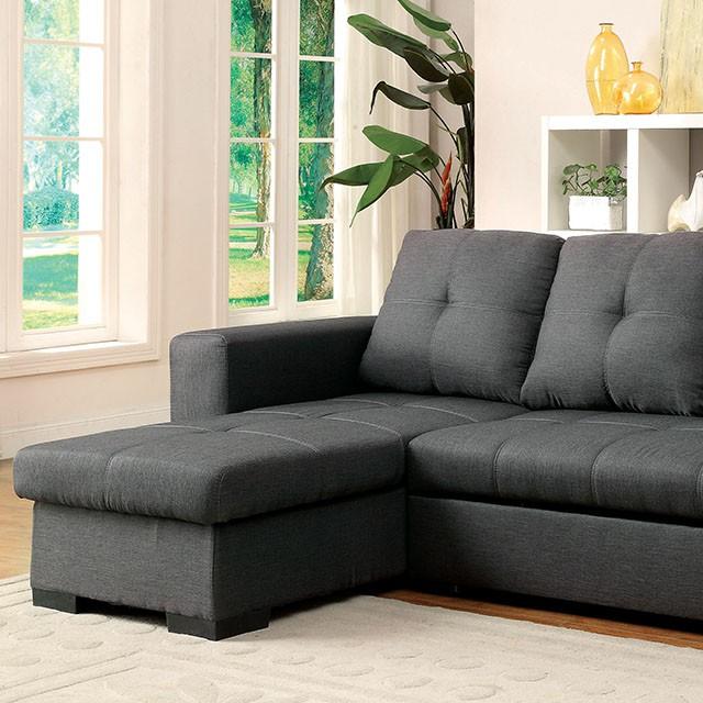 DENTON Sectional, Gray Half Price Furniture