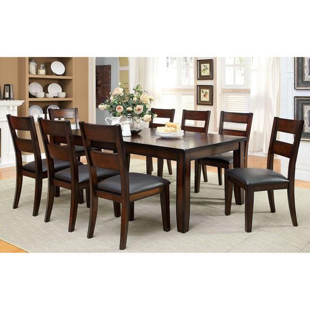 DICKINSON I Dark Cherry Dining Table w/ 18" Leaf Half Price Furniture