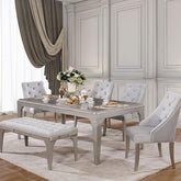 DIOCLES Silver/Gray Dining Table Half Price Furniture