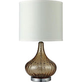 Donna Amber 15"H Glass Amber Table Lamp Half Price Furniture