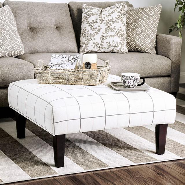 Dorset Ivory/Pattern Ottoman Half Price Furniture