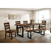 Dulce Walnut/Black Dining Table Half Price Furniture