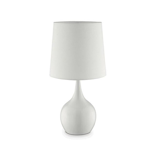 Edie White 23.5"H Glossy White Table Lamp Half Price Furniture