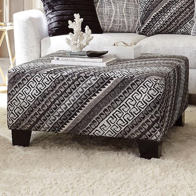 EIMEAR Ottoman, Off-white/Black Half Price Furniture