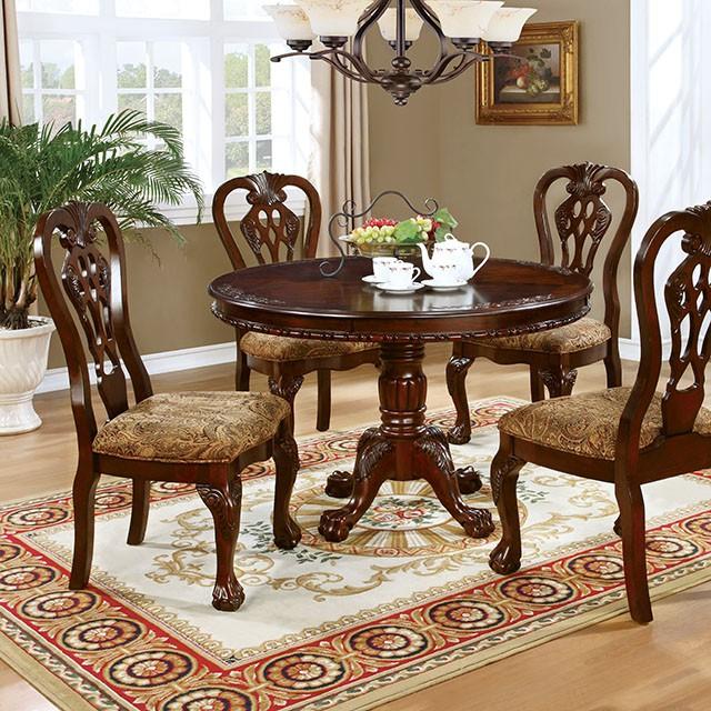 Elana Brown Cherry Round Dining Table Half Price Furniture