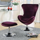 Eloise Purple Accent Chair w/ Ottoman Half Price Furniture