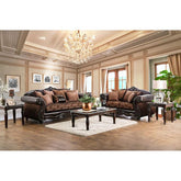 ELPIS Brown/Espresso Love Seat Half Price Furniture