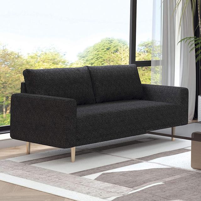 ELVERUM Loveseat, Black Half Price Furniture