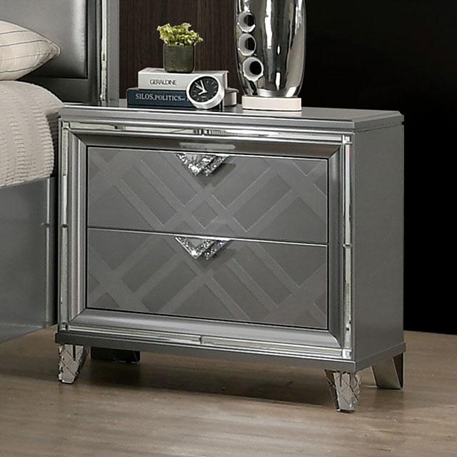 EMMELINE Night Stand w/ USB Outlet Half Price Furniture