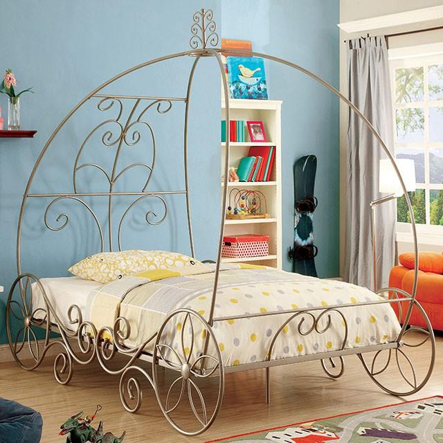 ENCHANT Champagne/White Twin Bed Half Price Furniture