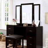 Enrico Espresso Vanity w/ Stool Half Price Furniture