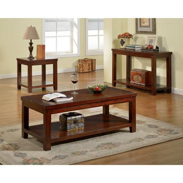 ESTELL Dark Cherry End Table, Cherry Half Price Furniture