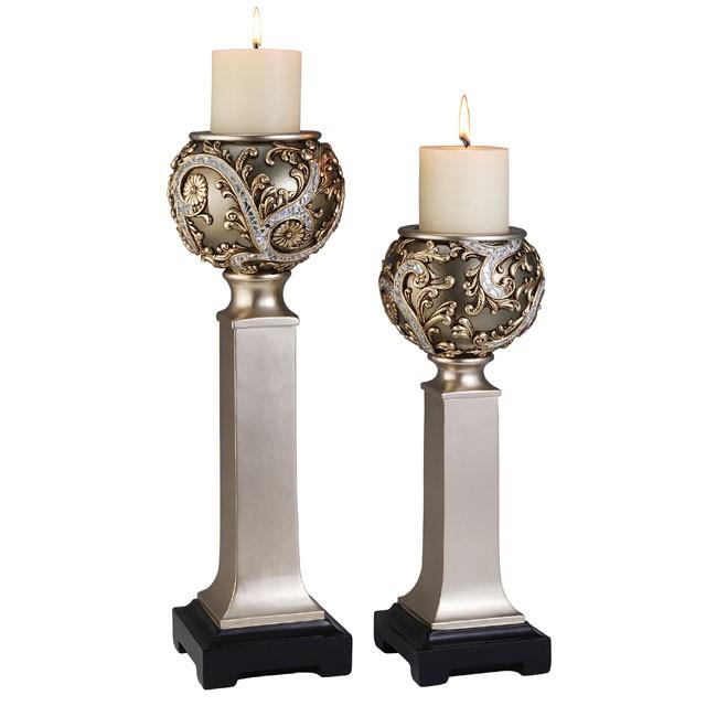 Estelle Champagne Silver Candle Holder Set (4/CTN) Half Price Furniture