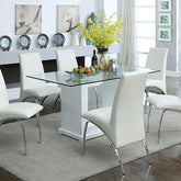 Eva White/Clear Dining Table Half Price Furniture