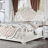 ESPARANZA E.King Bed, Pearl White Half Price Furniture