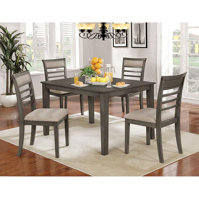 Fafnir Weathered Gray/Beige 6 Pc. Dining Table Set w/ Bench Half Price Furniture