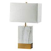 Faith White Marble/Gold 20"H White Marble Gold Table Lamp Half Price Furniture