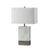 Faith White Marble/Silver 20"H White Marble Steel Table Lamp Half Price Furniture