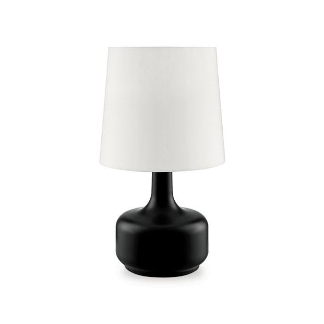 Farah Black 17"H Matte Black Table Lamp Half Price Furniture