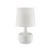 Farah White 17"H Glossy White Table Lamp Half Price Furniture