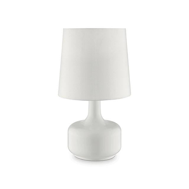 Farah White 17"H Glossy White Table Lamp Half Price Furniture