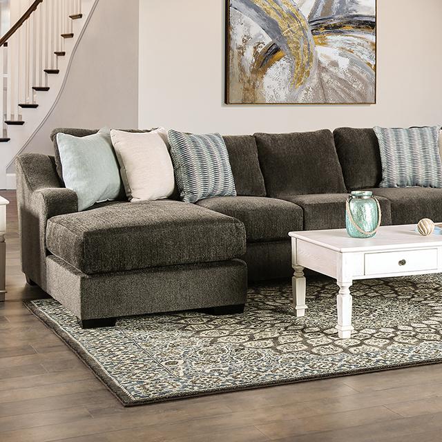 FARRINGDON Sectional, Dark Gray Half Price Furniture