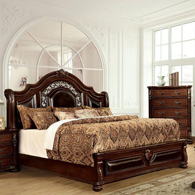 Flandreau Brown Cherry/Espresso Queen Bed Half Price Furniture