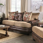 Fletcher Brown/Tan Love Seat Half Price Furniture