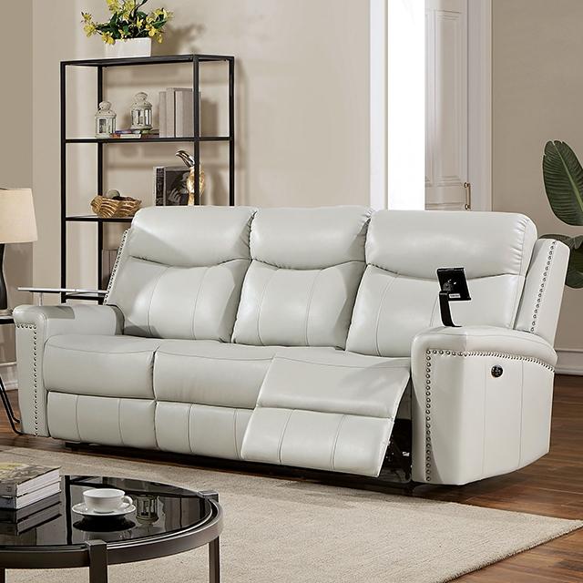 FLORINE Power Sofa, Light Gray Half Price Furniture