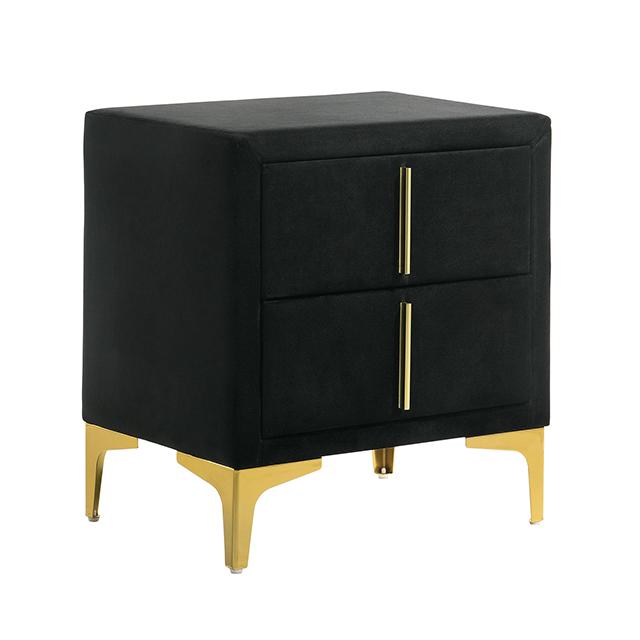 FLORIZEL Night Stand, Black Half Price Furniture