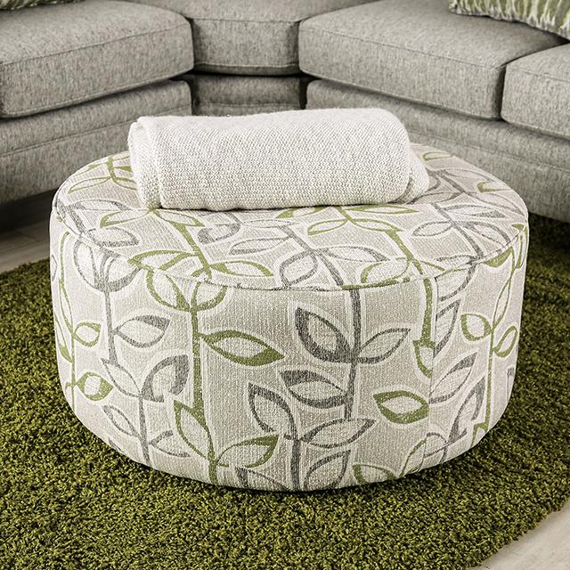 GARDNER Ottoman, Gray/Green Half Price Furniture