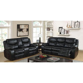 GATRIA Black Console Love Seat w/ 2 Recliners Half Price Furniture