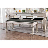 Georgia Antique White/Gray Bench Half Price Furniture