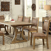 GIANNA Rustic Pine 96" Dining Table Half Price Furniture