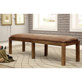 GIANNA Rustic Pine Fabric Bench Half Price Furniture