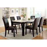 GLADSTONE I Dark Walnut/Ivory Dining Table Half Price Furniture