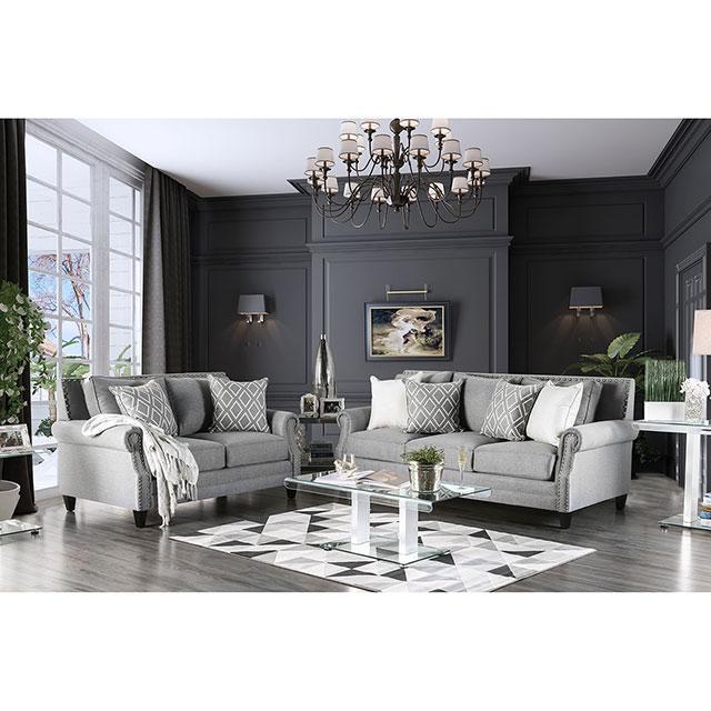 Giovanni Gray Love Seat Half Price Furniture