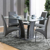 Glenview I Gray/Chrome Dining Table Half Price Furniture