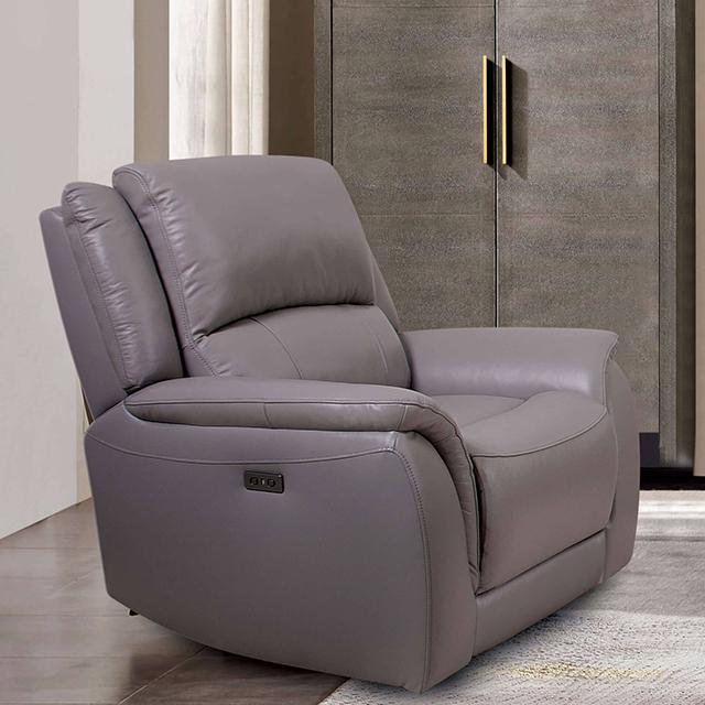 GORGIUS Power Recliner, Light Gray Half Price Furniture