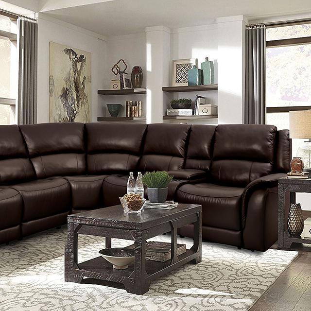 GORGIUS Power Sectional, Espresso Half Price Furniture