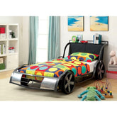 GT RACER Silver/Gun Metal Twin Bed Half Price Furniture